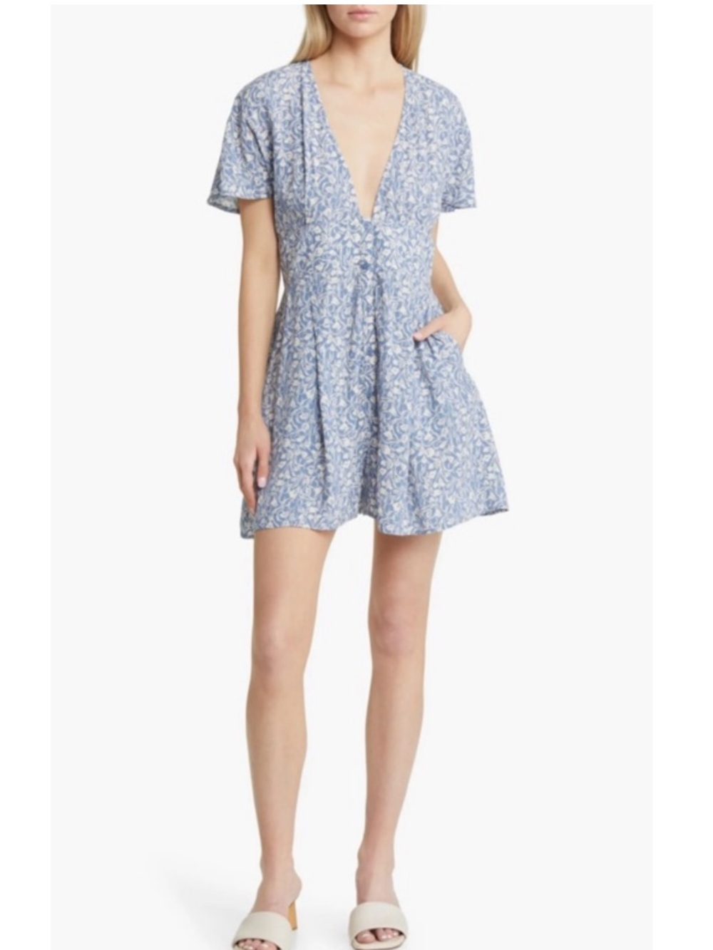 Blue Floral Romper